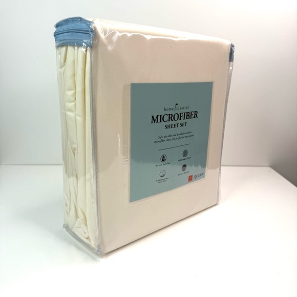 Home Classics Ivory Queen Microfiber 4PC Sheet Set - Picture 2 of 7